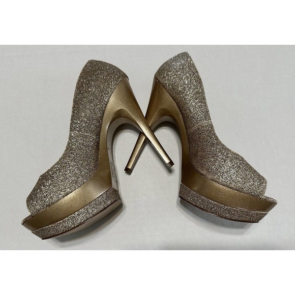 Dream pairs Women's‎ High Heel stileto open toe Gold Glittery Size 8 - Picture 2 of 13